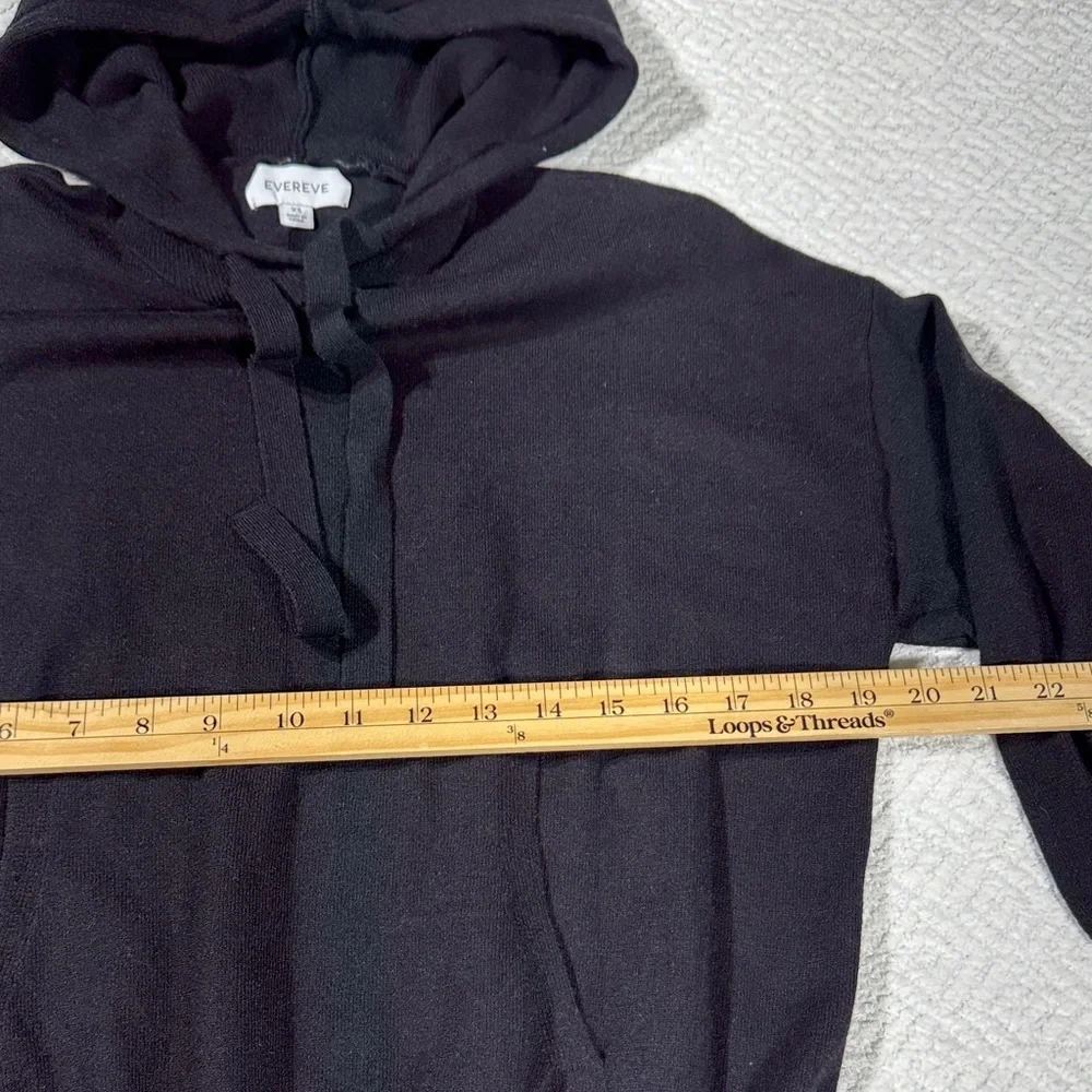 Evereve Black Hooded Sweater Dress Sz XS